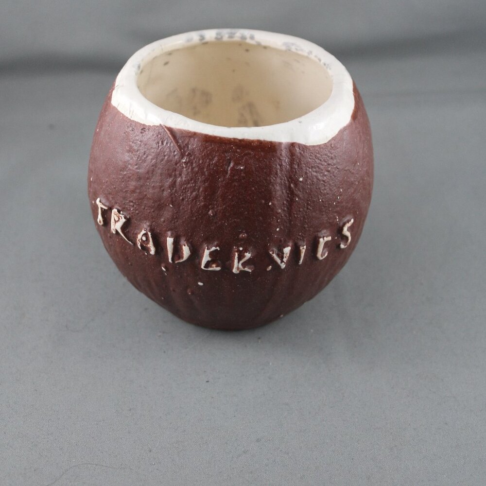 Vintage Tiki Mug - Trader Vic's Coconut Mug Hand Painted- Cermaic Mug